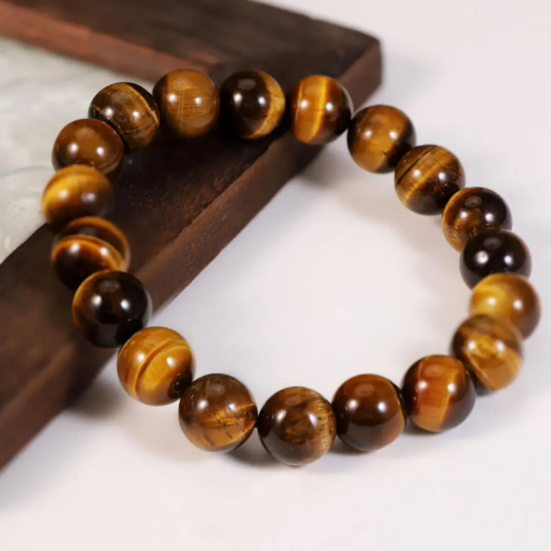Tiger eye crystal bracelet connected with chakra energy and personal strength