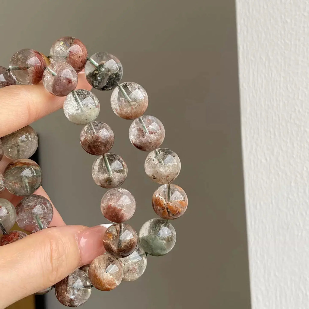 Four Seasons Phantom Quartz Bracelet – Multicolor Healing Crystal for Wealth Flow & Abundance