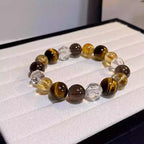 Tiger Eye, Clear Quartz and Citrine Bracelet – Wealth, Protection & Clarity