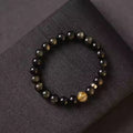 Gold Obsidian Wealth Bracelet with Citrine Center Stone