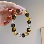 Tiger Eye, Clear Quartz and Citrine Bracelet – Wealth, Protection & Clarity