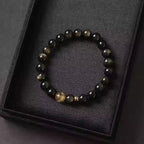 Gold Obsidian Wealth Bracelet with Citrine Center Stone