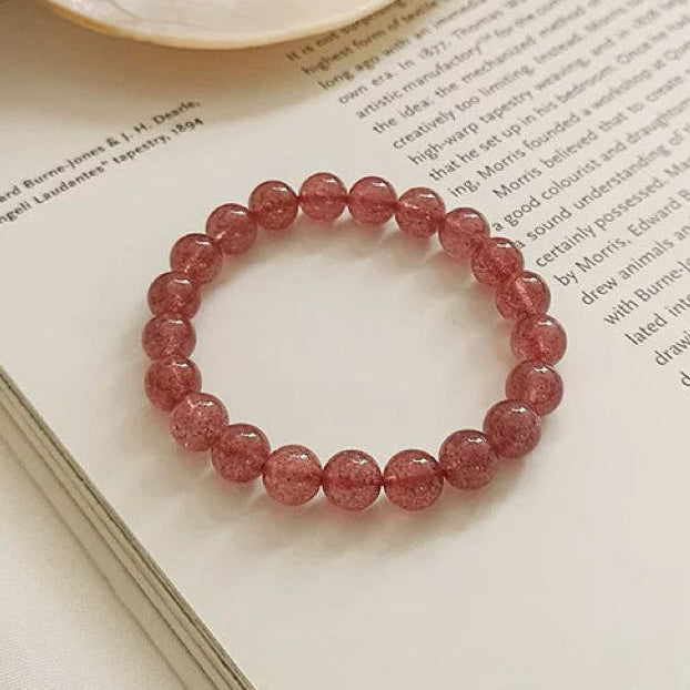 Strawberry Quartz Bracelet - Rose Quartz Crystals for Love