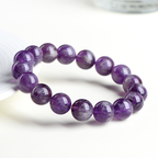 Snow Mountain Feather Amethyst Bracelet  - Enhance Focus, Wisdom & Spiritual Energy