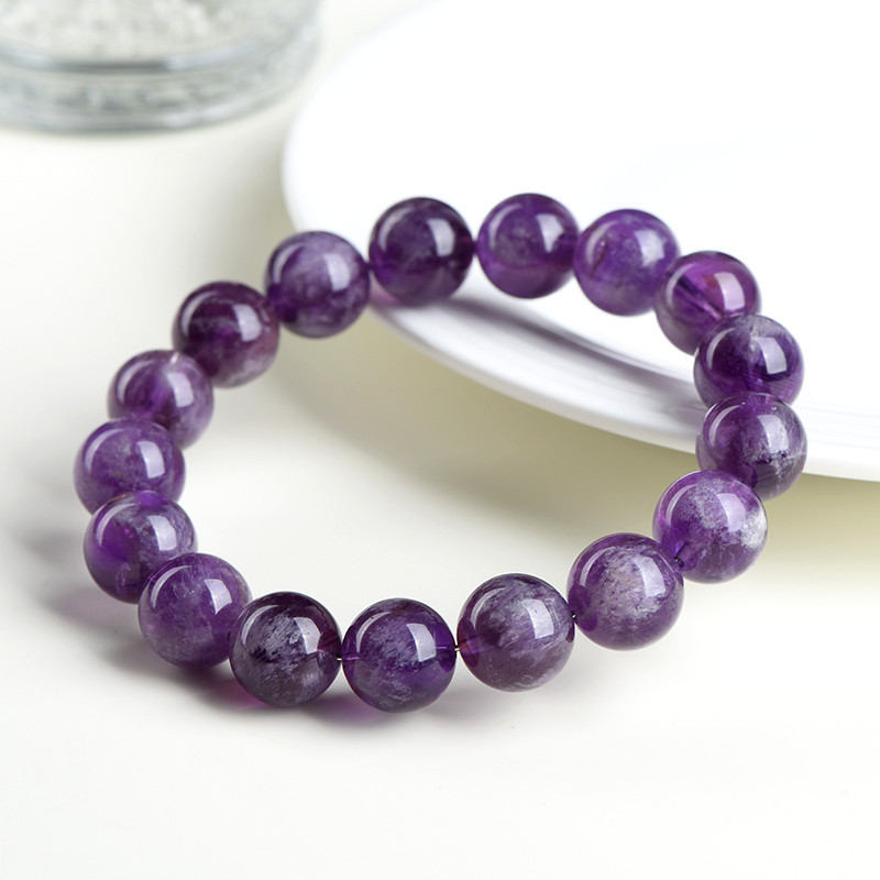 Snow Mountain Feather Amethyst Bracelet  - Enhance Focus, Wisdom & Spiritual Energy