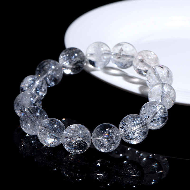 Natural Ice Snow White Azeztulite Crystal Healing Bracelet - Spiritual Energy & Clarity
