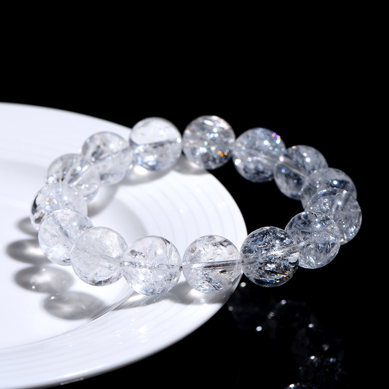 Natural Ice Snow White Azeztulite Crystal Healing Bracelet - Spiritual Energy & Clarity