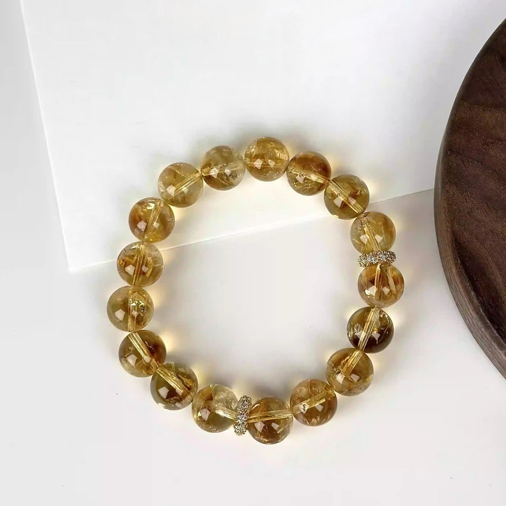 Citrine Crystal Bracelet – Healing Crystal Bracelet for Abundance, Luck & Positive Energy