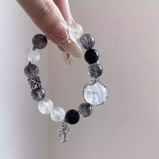 Women's Black Obsidian Bracelet - Powerful Protection Against Negativity and Energy Cleansing.