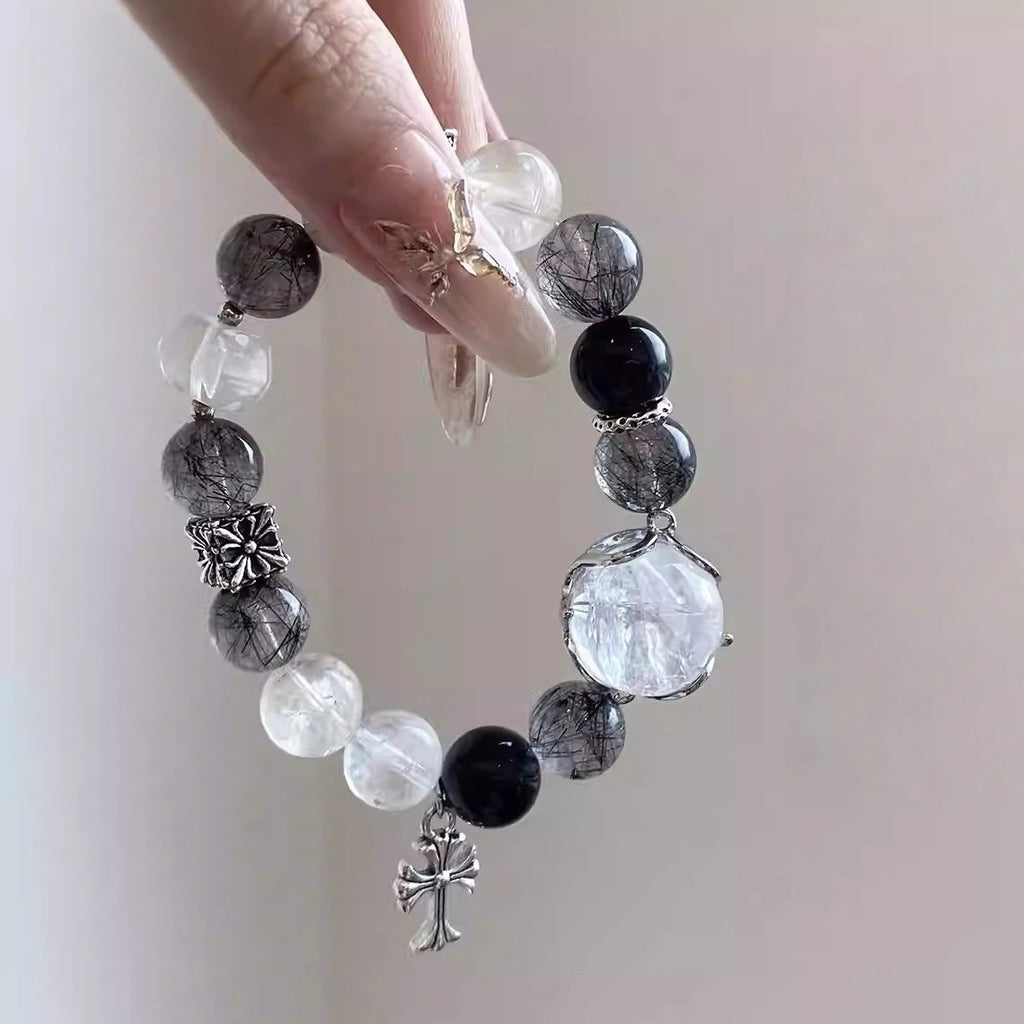 Black Obsidian Bracelet - Protection Crystals Against Negativity and Energy Cleansing.
