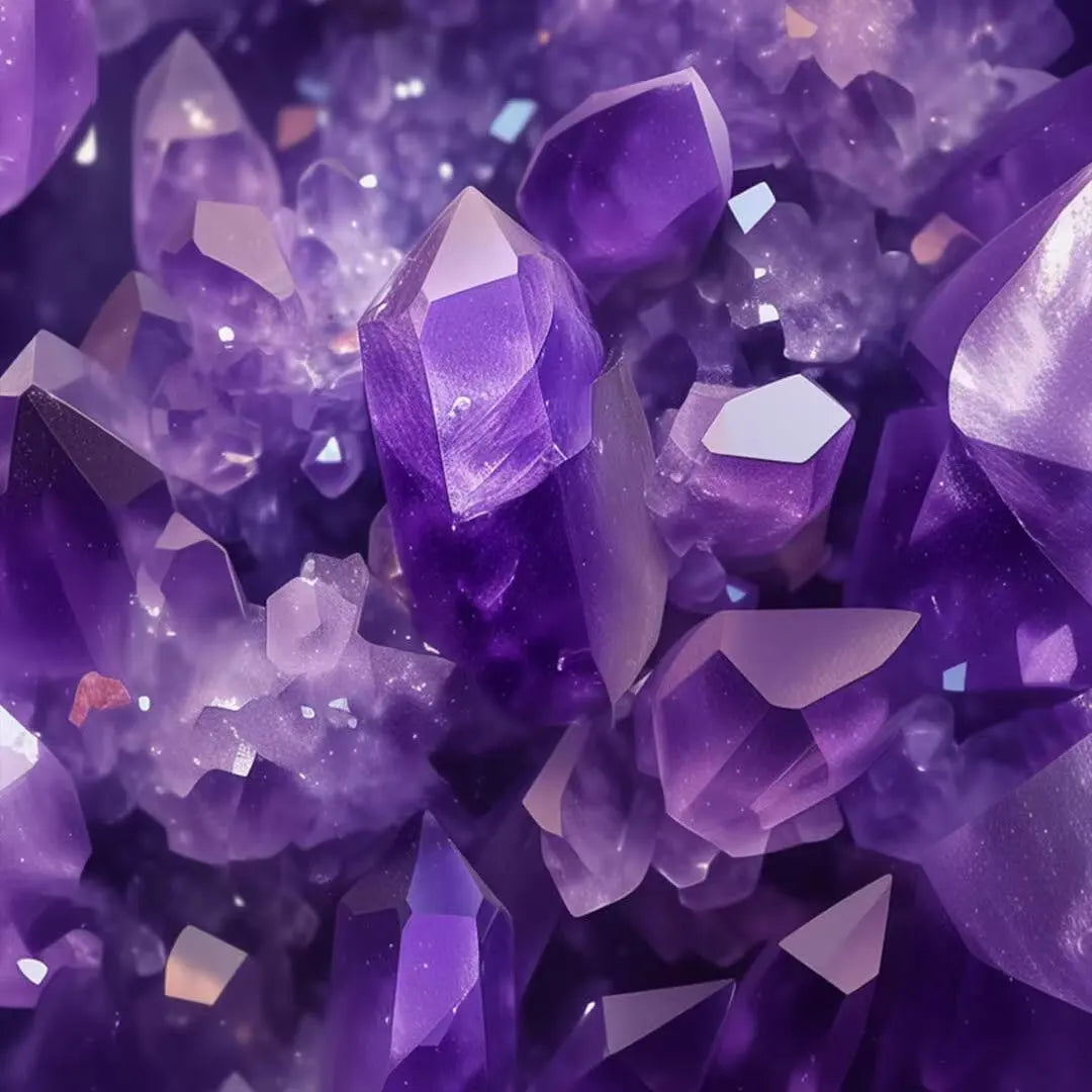 Amethyst birthstone crystal with rich purple color and genuine gemstone beauty