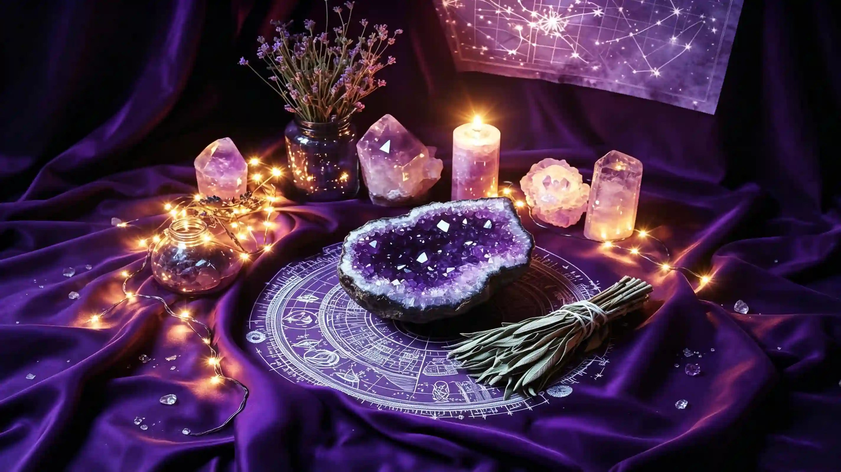 Amethyst chakra stone with purple crystal energy for meditation