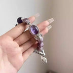 Amethyst gemstone bracelet with purple crystal stones designed for women