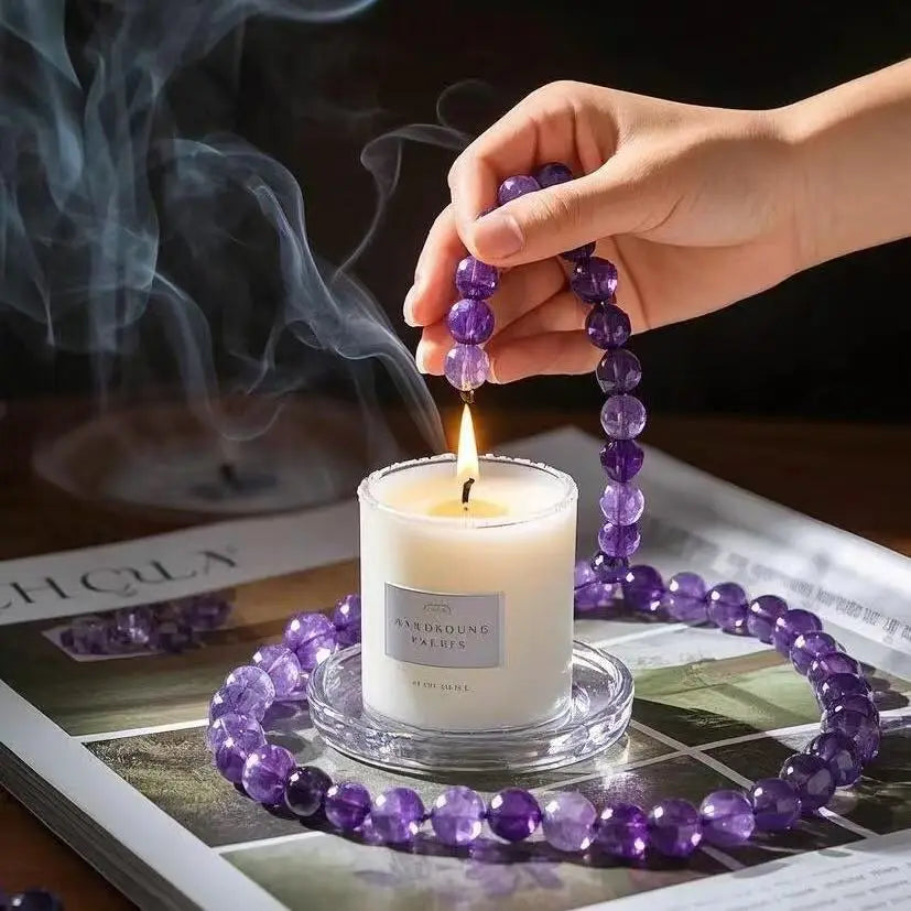 Amethyst jewelry handcrafted with genuine purple amethyst crystal