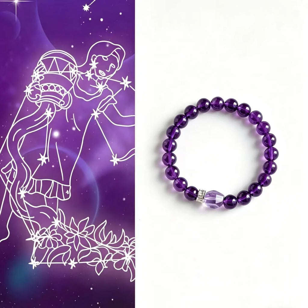 Aquarius bracelet with amethyst for clarity and insight