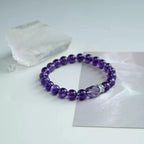 Aquarius crystal bracelet with amethyst beads for wisdom