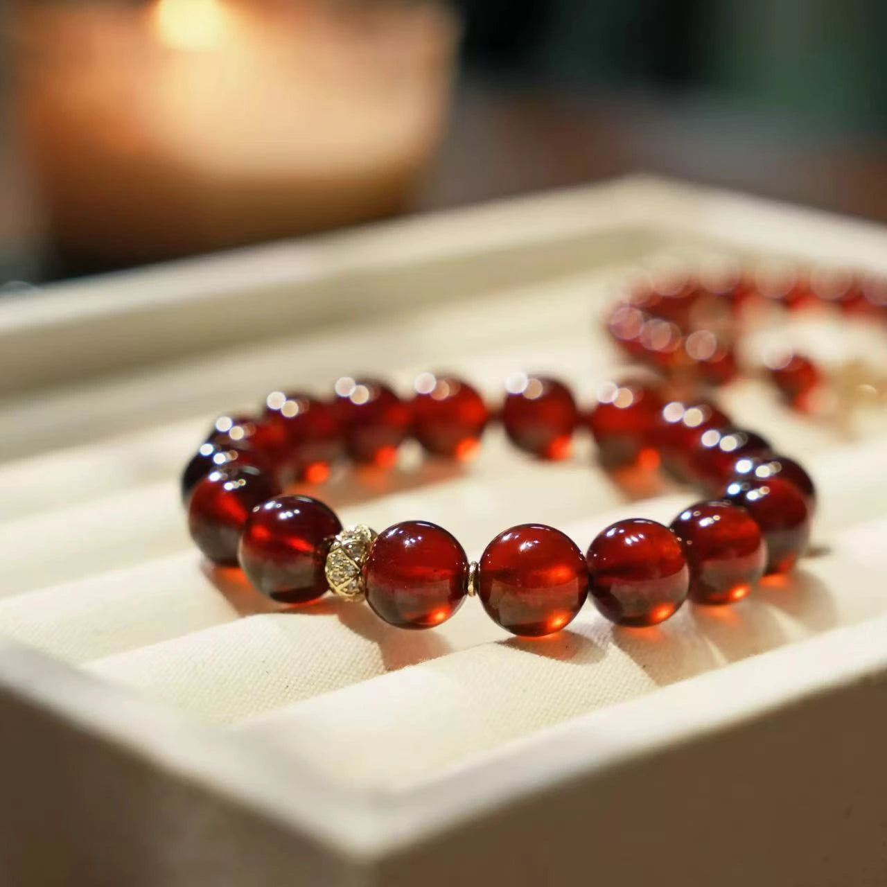 Aries zodiac crystal bracelet with garnet beads for passion and strength