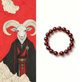 Aries zodiac crystal bracelet with garnet beaded design for courage and action energy