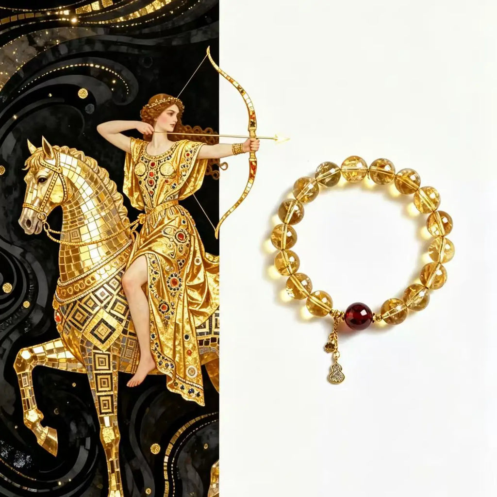 Sagittarius crystal bracelet with citrine beaded design that attracts wealth