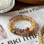 Black gold super seven crystal bracelet for wealth, prosperity and money