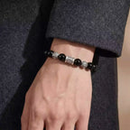 Black obsidian protection crystal bracelet​for men for confidence and power