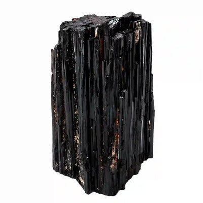 Black tourmaline crystal stone with deep black texture and protective energy