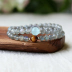 Bracelet with moonstone and aquamarine, supporting inner peace, emotional balance