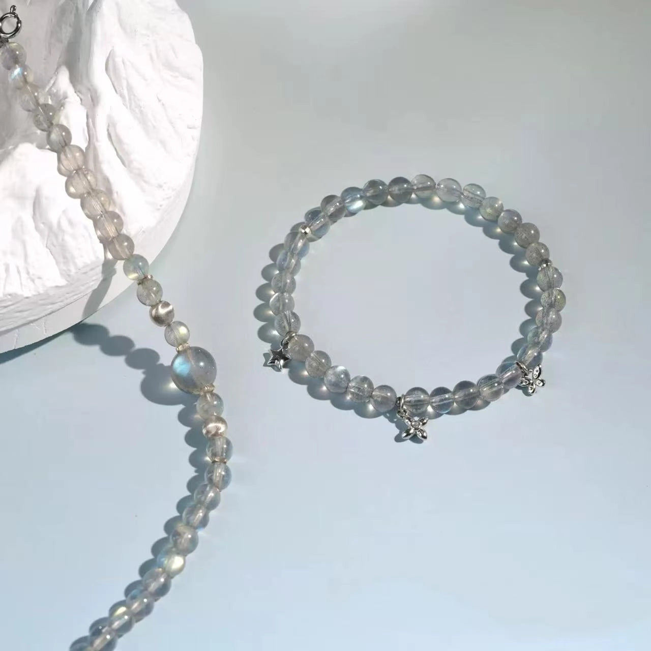 Cancer charm bracelet with moonstone for emotional balance