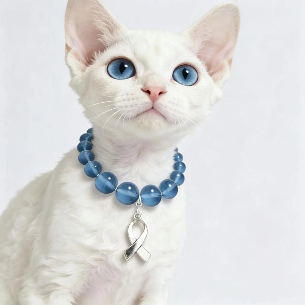 Cat crystal necklace made with healing stones to support calmness, emotional balance