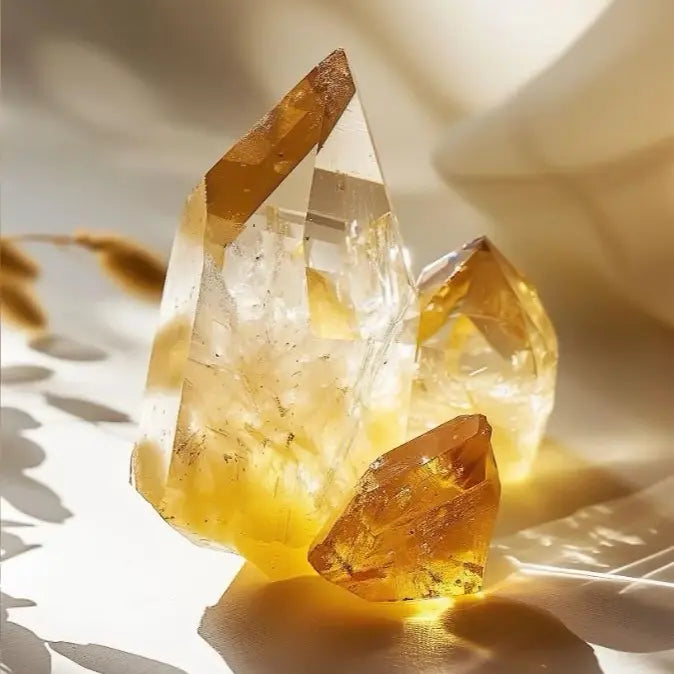 Citrine birthstone associated with solar plexus chakra, abundance and money