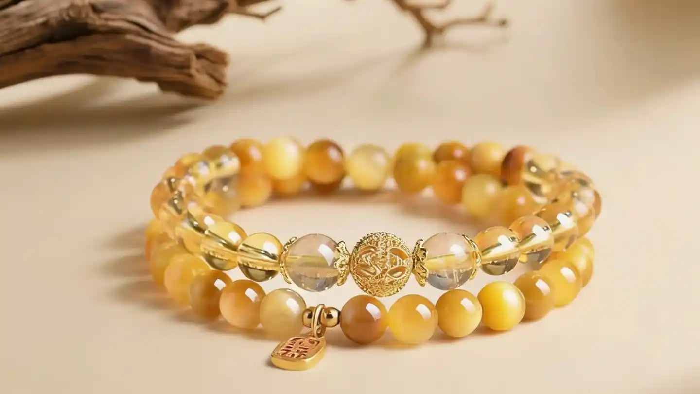 Citrine gemstone bracelet symbolizing wealth, abundance and success