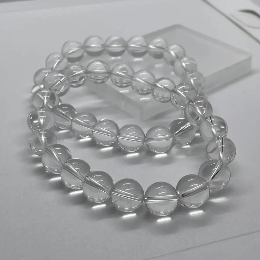 Clear transparent crystal bracelet for calming energy and healing