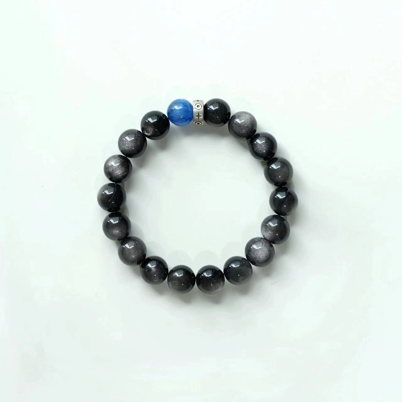 Crystal bracelet for scorpio with black obsidian stones