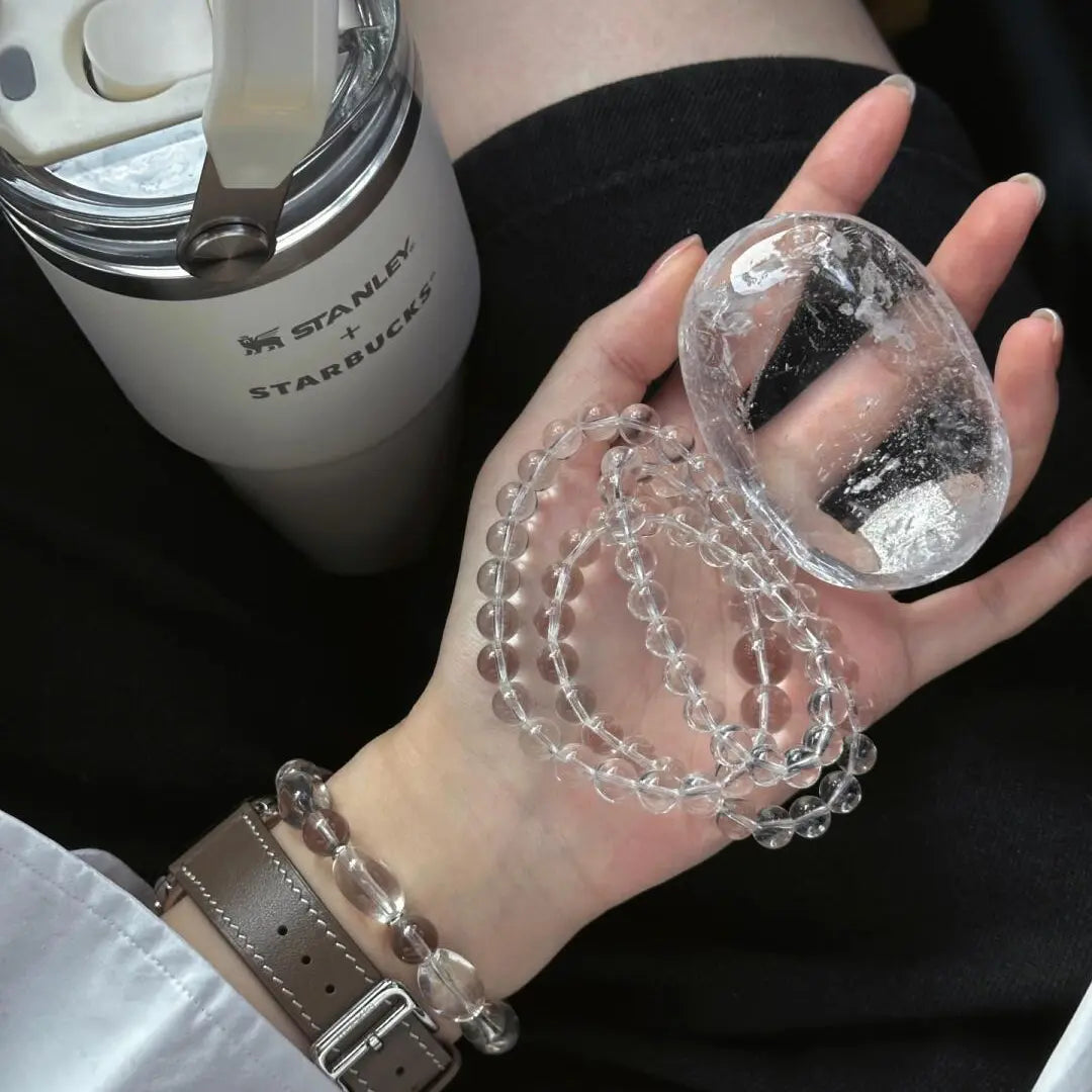 Crystal clear quartz bracelet for chakra healing and mental clarity