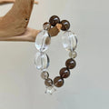 Designer smoky and clear quartz bracelet for healing, mental clarity and anxiety relief