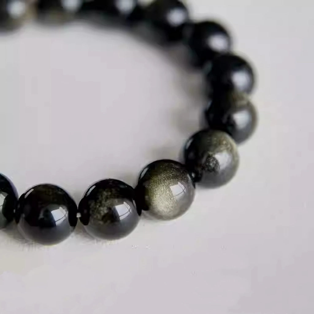 Natural golden obsidian bracelet for men spiritual protection