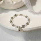 Grey and white moonstone crystal bracelet for women energy