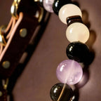 Crystal healing pet collars with genuine crystal stone for dogs and cats