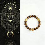 Leo crystal bracelet with citrine and tiger eye beads for confidence and power