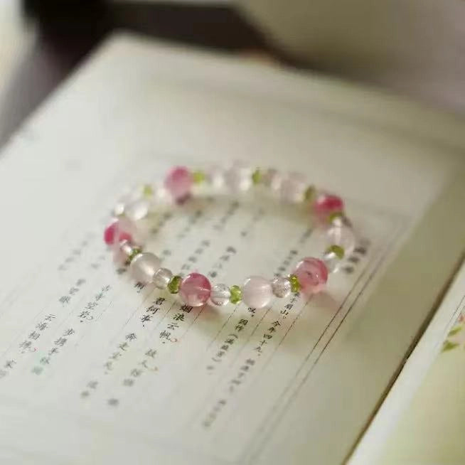 Libra bracelet for women with rose quartz for love