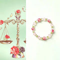 Libra zodiac bracelet with rose quartz for love and harmony