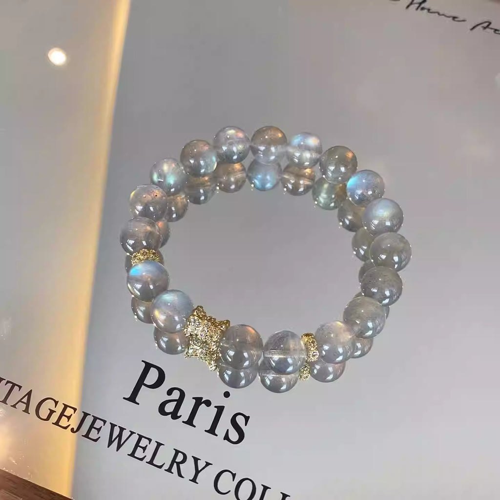 Moonstone bracelets for women featuring natural crystal stones with an elegant crystal jewelry design