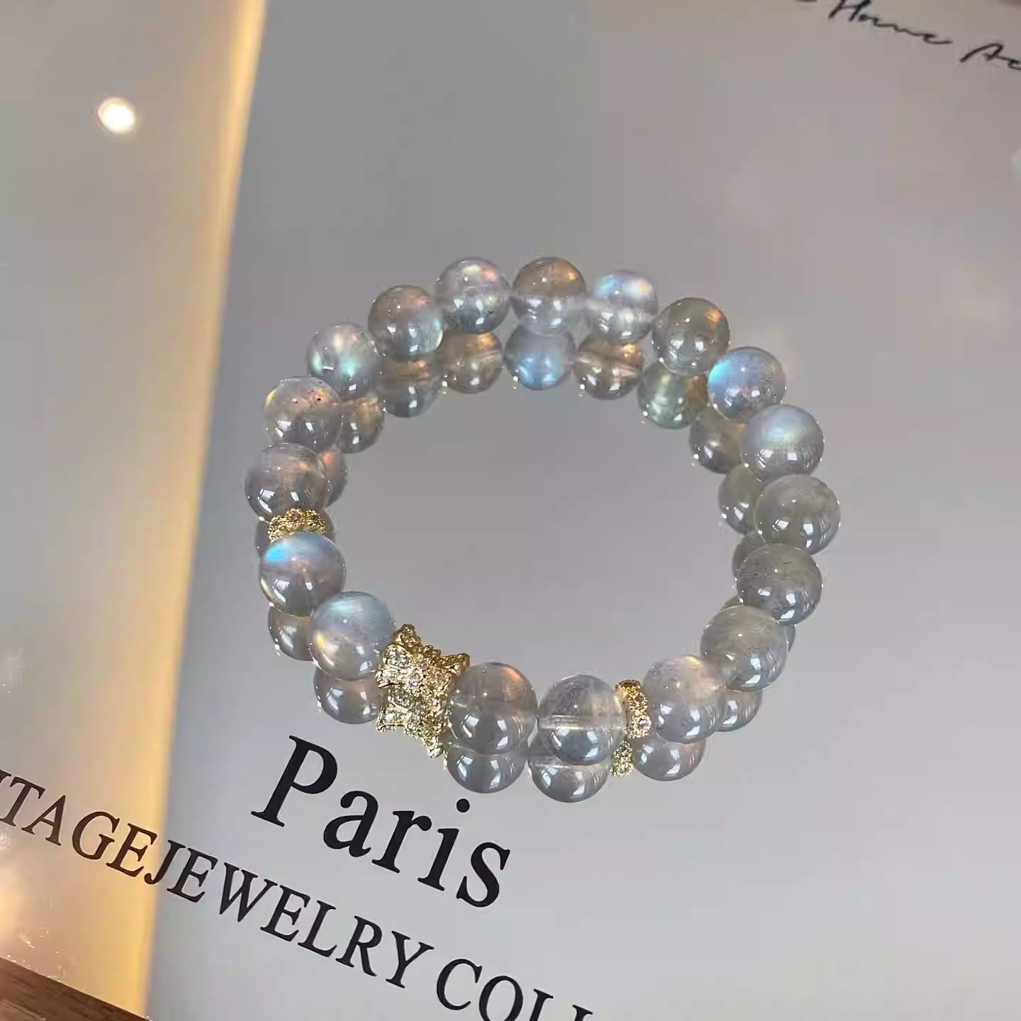 Moonstone bracelets for women featuring natural crystal stones with an elegant crystal jewelry design