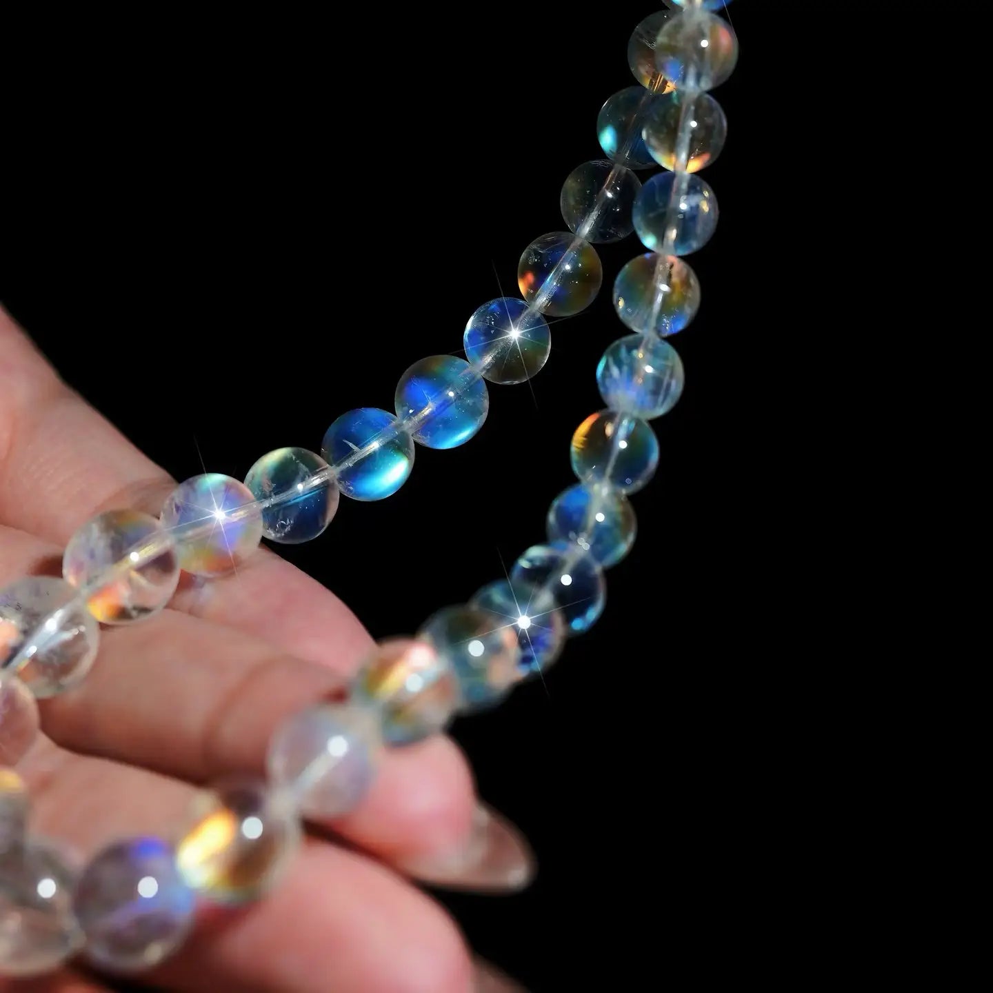 Moonstone necklace at xipogem, symbolizing intuition, anxiety relief
