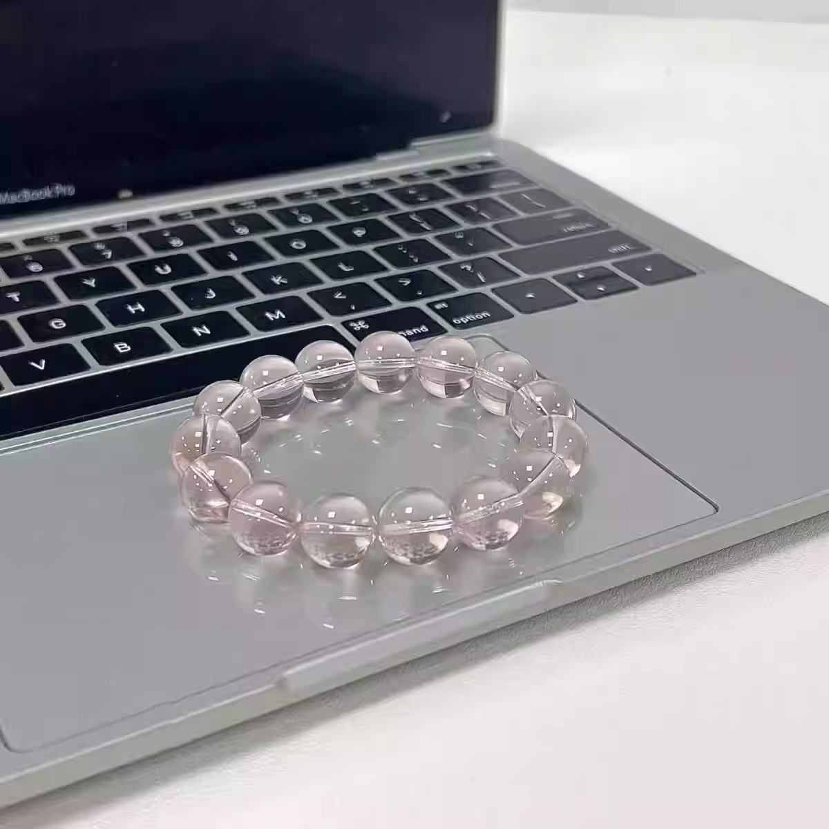 Pink crystal bracelet for love, relationship healing