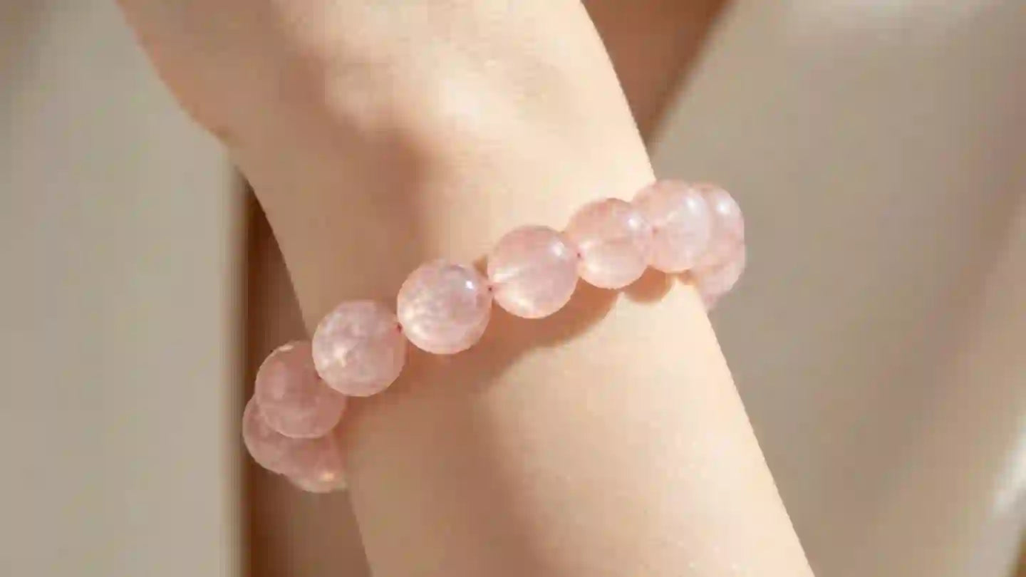 Pink crystal bracelets for love and relationship with gemstone beads, associated with heart chakra