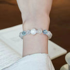 Pisces birthstone crystal jewelry with moonstone and aquamarine for gentle energy