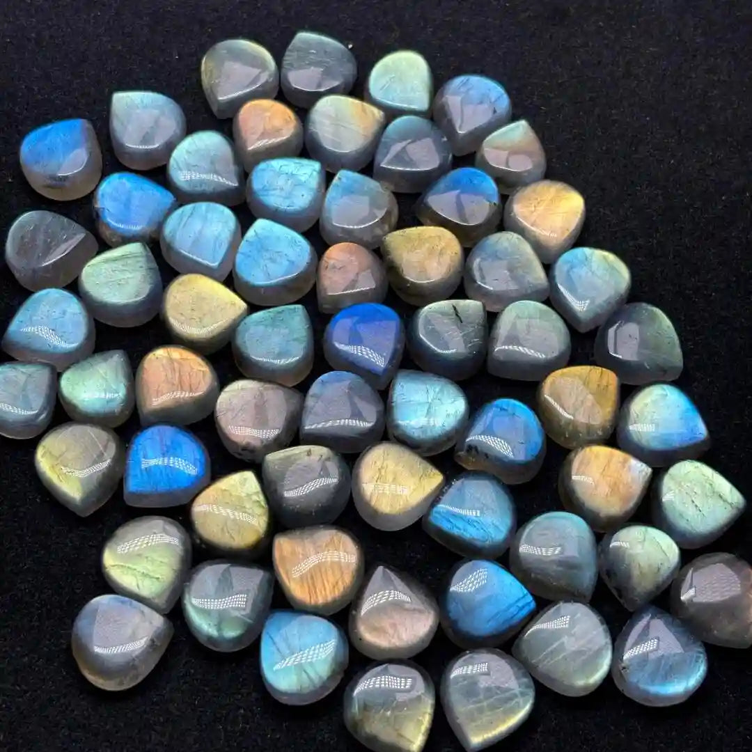 Raw labradorite crystal with natural blue flashes