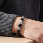 Black obsidian bracelet mens for root chakra healing
