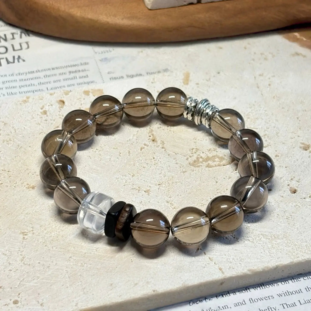 Smoky quartz bracelet promoting emotional healing, energetic cleansing and energy protection